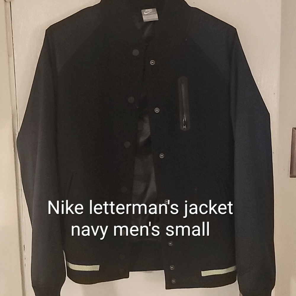 Navy blue Nike Letterman's Jacket men's small